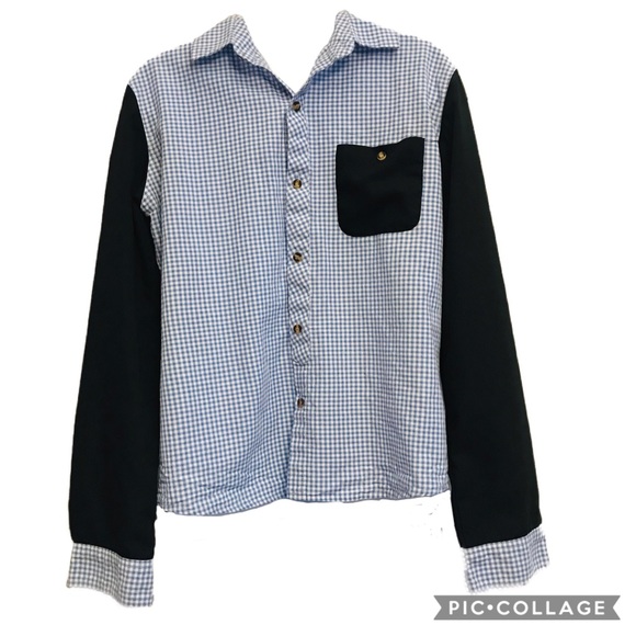 BOYS U2M2 GRID DESIGN Color Block LS Shirt XXL - Picture 2 of 6